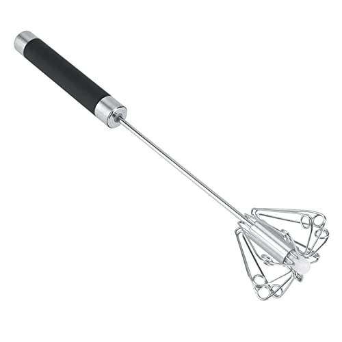 Lwuey Fouet Semi-Automatique en Acier Inoxydable Batteur Manuel