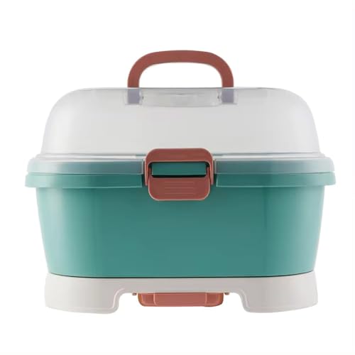Image of Baby Bucket 2 in 1 Bottle Drying Rack with Storage Box-(Green)
