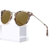 Carfia Retro Fashion Polarized Sunglasses for Women Hand-Crafted Acetate Frame Metal Bridge Eyewear
