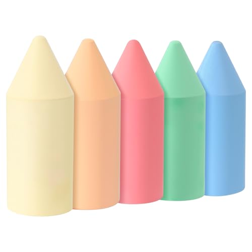 Fulmoon 5 Pcs Jumbo Sidewalk Chalk Non-Toxic Sidewalk Chalk Washa...