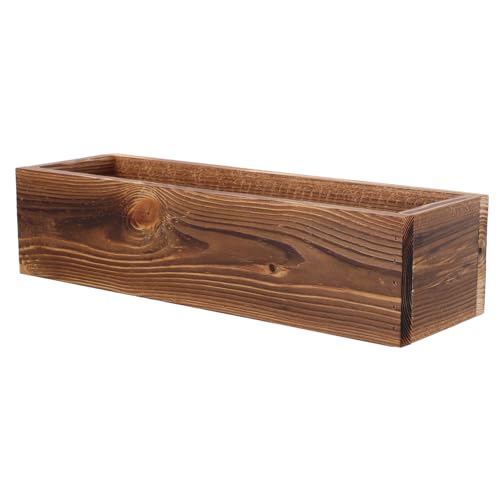DECOMELODY Vaso in Legno Per Piante Grasse e Fiori, Fioriera Rettangolare Resistente All'umidità Per Balcone e Patio, Contenitore Decorativo Multifunzione Per Casa e Ufficio