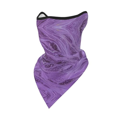 POEZJZW Bandana con estampado de mármol con textura morada oscura para la cabeza, bufanda facial, calentador de cuello, multifuncional, sin costuras