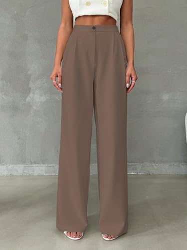 Image of Toochki Trousers for Woman Pants Women's Formal Office Korean | Black Track Pant | Straight | Cotton Spandex Stretchable Trouser | High-Waisted Bottom Wear
