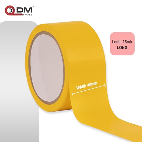 Image of DM TAPES Floor Marking Tape for Safety | Self Adhesive Tape | Multipurpose Marking Tape, for Warehouses and Commercial Use | (Yellow)