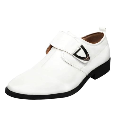 Men Leather Oxford Dress Shoes Slip On Pointed Toe Cap Toe Formal Wedding Prom Non Slip Rubber Sole Low Top Comfortable