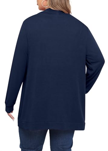 POSESHE Womens Plus Size Cardigan Sweater 2025 Fall Long Sleeve Lightweight Knit Open Front Casual Loose Cardigan2