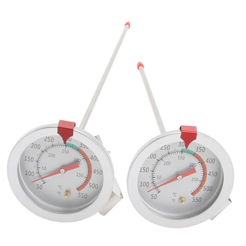 Thermomètre pour aliments lot de 2 en acier inoxydable blanc avec clip pour viande et friteuse