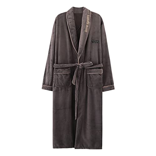 Flannel Pajamas Men's Autumn And Winter Island Velvet Pajamas Long Warm Bathrobe And Morning Robe