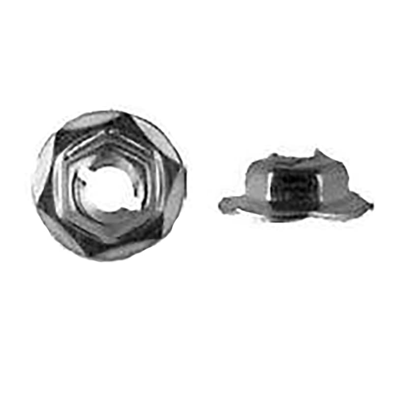 Sherco-Auto Zinc Hex Thread Cutting Nuts - 3/16" Stud - 3/8" Hex - 5/8" Flange - 100 Pack