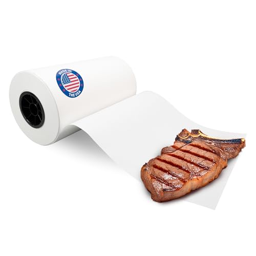 Image of White Butcher Paper Roll 12 inch x 8640 inch (720 feet) - USA-Made Natural Food-Grade Paper for Cooking Meat and Fish - Unwaxed Material for Smoker, BBQ & Grilling by IDL Packaging