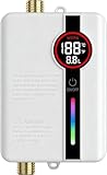Scaldacqua istantanea elettronico, 3500 W 220V Scaldacqua Istantaneo a Parete Mini Scaldabagno Istantaneo Elettrico con Display LED Della Temperatura, scaldabagno elettrico per Cucina e Bagno