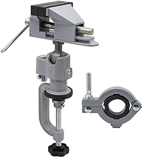 MUALROUS 2 in 1 Table Vise Bench Clamp Vice Aluminum Alloy Swivel Vise 360 Degree Swivel Rotating for Electric Drill Stent Grinder Tools Holder