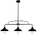 Black Pendant Lighting Farmhouse 3-Light Kitchen Island Light with Metal Shades, Adjustable Hanging Height, Baking Paint Finish