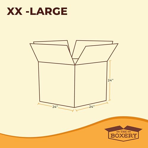 Image of The Boxery Moving Boxes 10-Pack XX-Large | 24x24x24 inch Brown /Kraft Corrugated Cardboard Packing, Moving & Storage for Business /Home - Durable - Eco-Friendly, Recyclable - Made in the USA