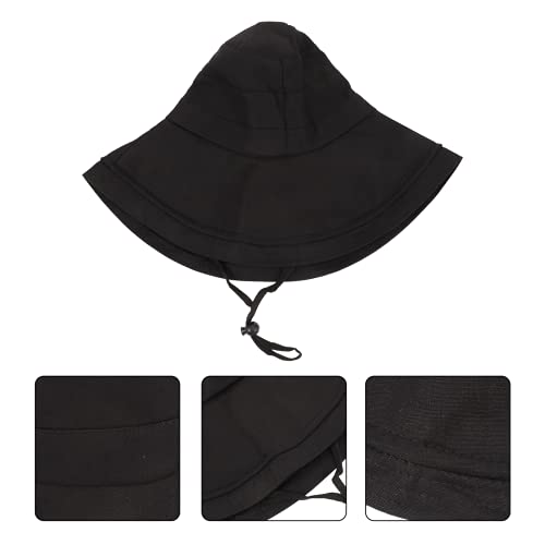 ARTIBETTER 1 Pcs Grande Balde Chapéu Mulheres Chapéu de Dobrável Chapéu de Balde Fina (Preto)