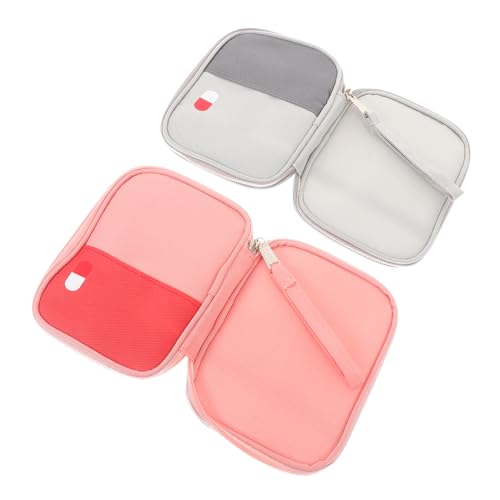 Outanaya 2pcs Practical Storage Bags First Aid Pouches for Home and Travel Multi-Pocket Organizer for Emergency Supplies and Medicine