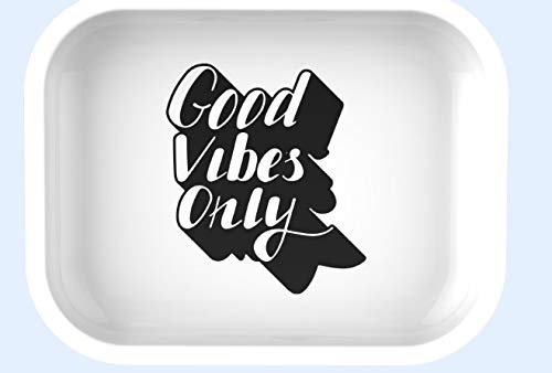 Good Vibes Only Herb Cigarette Metal Rolling Tray Smoking Holder Smoke Accessories Catch