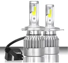 Lâmpadas Super LED H7 C6, Par de Faróis Automotivos, 7200 Lumens, 6000K, Luz Branca com Resfriamento