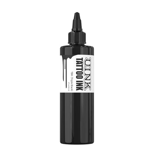 Professional Tattoo Ink, Black, 240ml Large Bottle (Black)