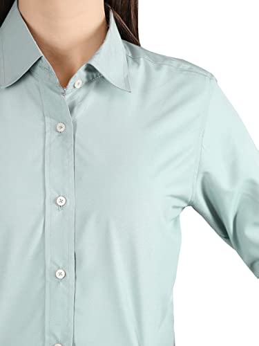 Image of CHKOKKO Women Solid Polycotton Regular Formal Shirt