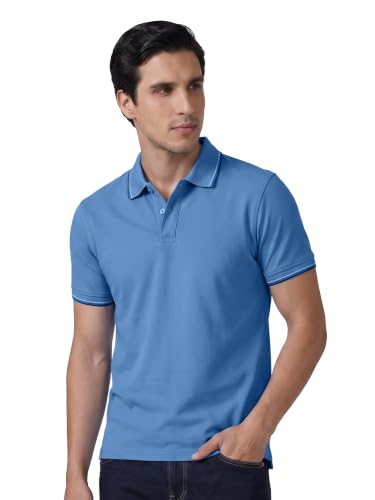 Image of XYXX Accent Men's Solid Cotton Polo T Shirt | Collar Tshirts | Half Sleeves | Solid-Slim Fit