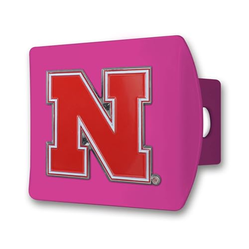 FANMATS 43575 Nebraska Cornhuskers Color Hitch Cover - Pink