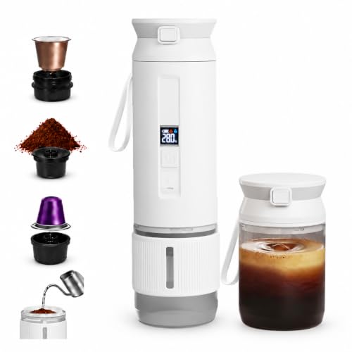 4-in-1 Portable Espresso Coffee Maker,Travel Mini Coffee Machine Camping RV