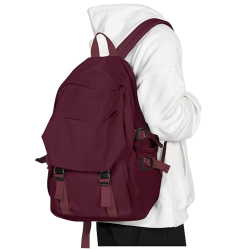 Image of coowoz Lightweight School Bag Casual Daypack College Laptop Backpack for Men Women Water Resistant Travel Rucksack for Sports High School Middle Bookbag for girls(Red)