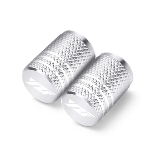 Ventileinsatzkappen Motorrad-Rad-Reifen-Ventilkappen Für Yamaha YZF R3 R25 R6 R1 R125 250 600R 2013 2014 2015 2016 2017 2018 2019 2020 2021(Silver)