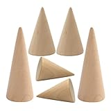 VILLCASE 6 Conos de Madera para Anillos Expositor de Anillos Sostenible y Moderno para Joyas en Espacios Pequeños y Tocadores Personales