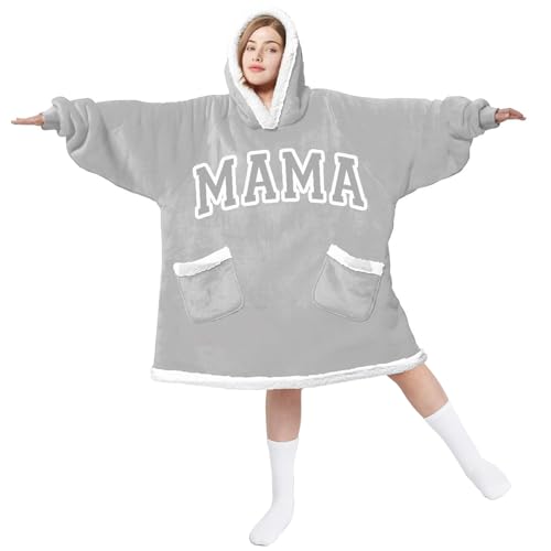 Muttertagsgeschenk für Mama - MAMA Hoodie Sherpa Decke Geburtstagsgeschenk für Mama Beste Mutti Geschenk Geschenk Mutter Frau zum Ostern Muttertag Geburtstag