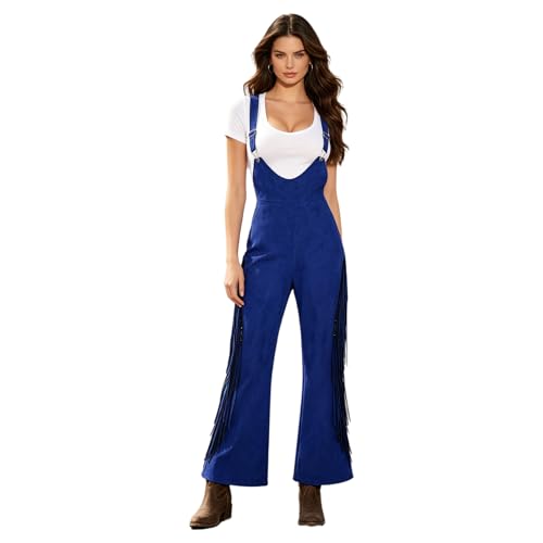 Combinaison pantalon à bretelles femme tenue de cow-boy originale festival et soirée Halloween