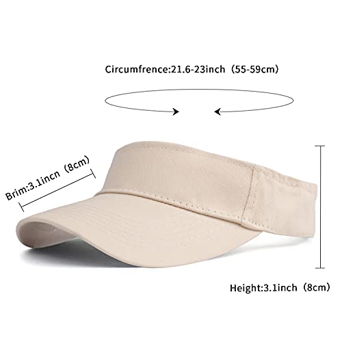 Image of HH HOFNEN Sports Sun Visor Hats Cotton Twill Ball Adjustable Sun Caps for Men Women