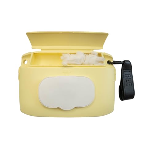 Image of Bee Babe Co. On-The-Go Wipes Dispenser, Travel Wipes Case, Includes Temporary Trash Compartment, Must Have Diaper Bag Accessories, Car Trash Can, Reusable Baby Wipes Holder, Portable Wipe Dispenser