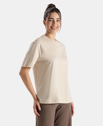 Image of Jockey A159 Women Super Combed Cotton Rich Oversized T-Shirt with Side Slits