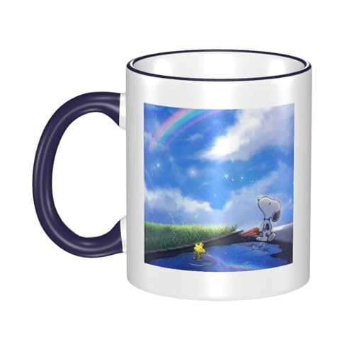 スヌーピー マグカップ 保温・保冷 電子レンジ対応 コーヒーカップ 陶器 セラミック 耐高温 軽量 個性人気 誕生日プレゼント大容量 Navy Blue