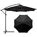 NBCV Toile de Rechange pour Parasol de Jardin, Housse de Rechange Parasol, Auvent pour Parasol en Polyester, Imperméable et Anti-UV, Tissu De Rechange,Noir,3m 8 Ribs