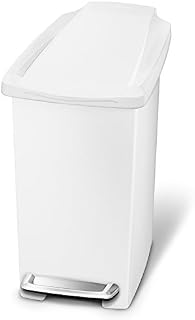 simplehuman, White 10 Liter / 2.6 Gallon Compact Slim Bathroom or Office Step