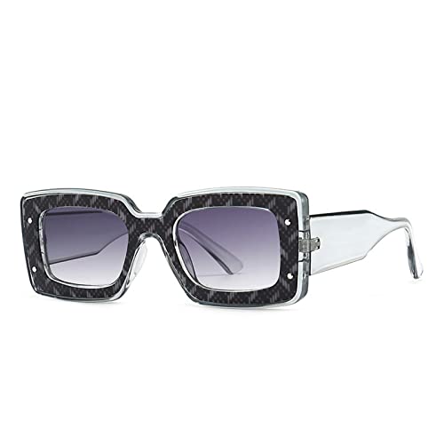 Image of Fashion Square Sunglasses For Women Men Rivet Decoration Luxury Ladies Sun Glasses UV400 Shades Lady Leopard Eyewear