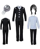 ZNZXYCOS Adult Anime Cosplay Death The Kid Black Blazer Wig Men's Suit Halloween Costumes (X-Large)