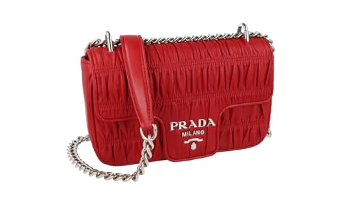 Prada Damen Rot Leder Schultertasche 1BD140