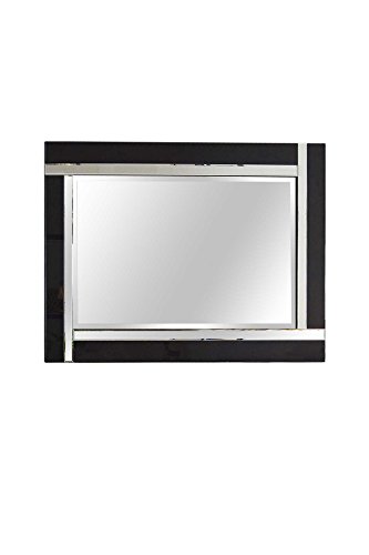 MirrorOutlet 3Ft11 X 2Ft7 120cm X 80cm Black/Silver Bevelled Frameless Wall Mirror Modern, Wood,SWS008 - Cosy Home Interiors MirrorOutlet 3Ft11 X 2Ft7 120cm X 80cm Black/Silver Bevelled Frameless Wall Mirror Modern, Wood,SWS008 - Image 4