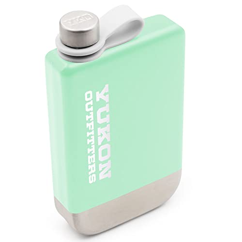 Yukon Outfitters Everyday Outdoor Pocket Size Duragrip Finish 9 Oz Whiskey Flask, Mint #TOP1