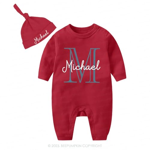 Personalized Baby Coming Home Outfit Custom Newborn Clothes Set with Name, Hat & Bodysuit Perfect for Newborn Going Home from Hospital Outfit (A)4