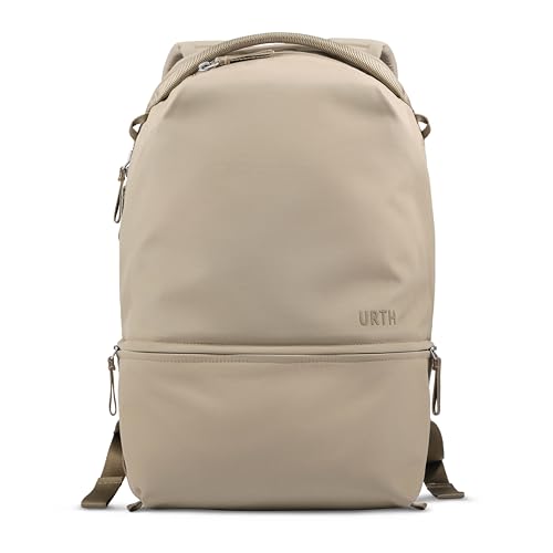 Urth Arkose 20L Backpack – 15” Laptop Bag, Weatherproof + Recycled (Beige)