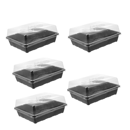 Toddmomy 5 Juegos Conjunto De Caja De Vivero Bandeja De Cultivo De Brotes Bandejas De Cultivo Propagación De Plantas Interior Brote Contenedor Equipo Suculento Jardinería Negro El Plastico
