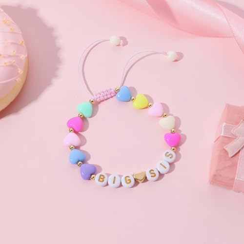 Artlunar Big Sister Bracelet, Colorful Little Girls' Sister Jewelry, Letter Beads Bracelet, Sister Jewelry Gifts for Daughter Granddaughter Niece Big Sister Girls2