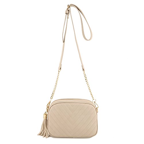 Simple Shoulder Crossbody Bag With Metal Chain Strap And Tassel Top Zipper2