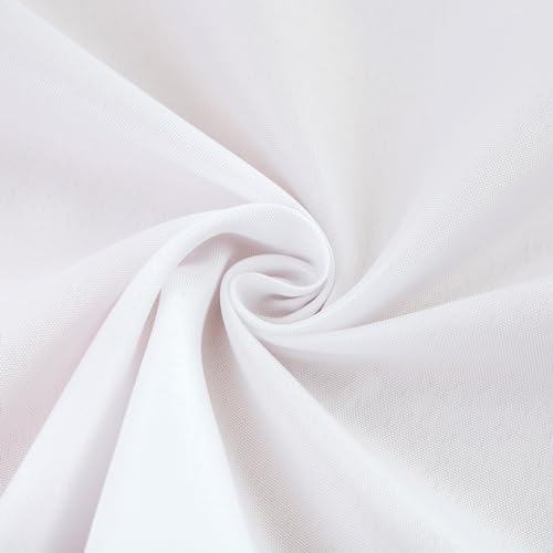 Image of sancua 2 Pack Small Square Tablecloth 24 x 24 Inch White, Stain and Wrinkle Resistant Washable Polyester Table Cloth Decorative Solid Fabric Table Cover for Nightstand End Bedside Tables