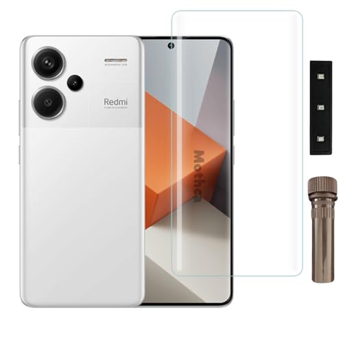 Image of Mothca Premium UV Tempered Glass Screen Protector For Xiaomi redmi note 13 Pro Plus (Pack of 1) Full Adhesive UV Curved Screen Guard, Case Friendly with Installation Kit